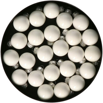 Othmar decorations Mini kerstballen - 48x stuks - wit - glas - 2,5 cm - kerstversiering
