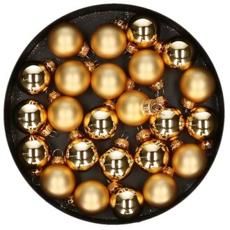 Othmar decorations mini kerstballen van glas - 24x - goud - 2,5 cm - Kerstbal Goudkleurig