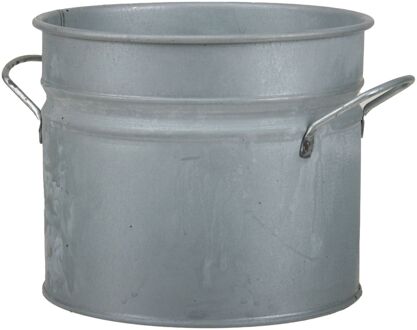 Othmar decorations Plantenpot - 4 liter - D18 x H16 cm - zink - Plantenpotten Zilverkleurig