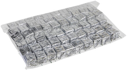 Othmar decorations Prikkers 60x - mini cadeautjes - zilver - 2,5 cm