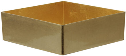 Othmar decorations Tafel dienblad/plateau/tray - goud - 20 x 20 cm - kunststof - vierkant