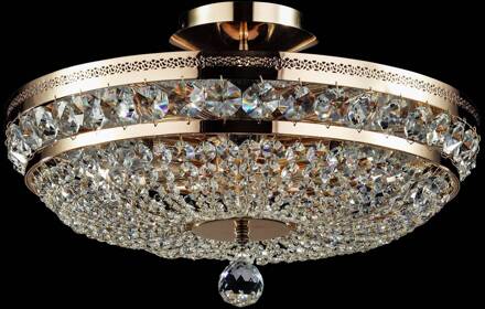 Ottilia plafondlamp kristallen, Ø 43,5 cm goud