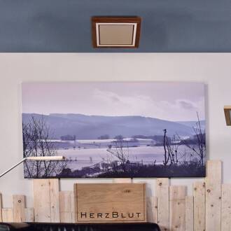 Otto O plafondlamp vierkant noten notenhout