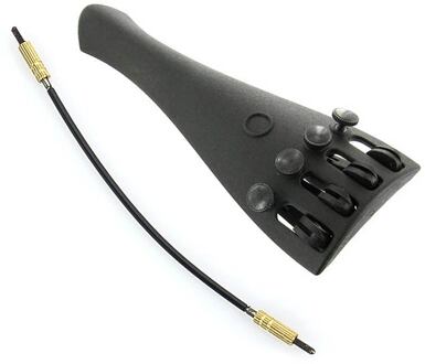 Otto TP-241 vioolstaartstuk vioolstaartstuk, 1/4, zeer licht synthetisch materiaal, zwart, met 4 fijnstemmers