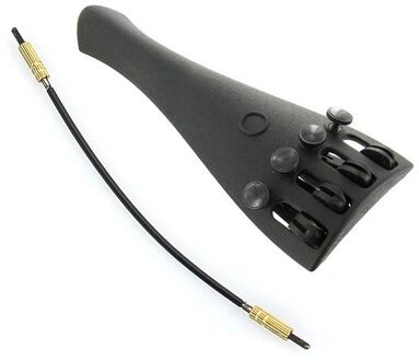 Otto TP-242 vioolstaartstuk vioolstaartstuk, 1/2, zeer licht synthetisch materiaal, zwart, met 4 fijnstemmers