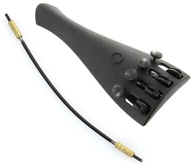 Otto TP-243 vioolstaartstuk vioolstaartstuk, 3/4, zeer licht synthetisch materiaal, zwart, met 4 fijnstemmers