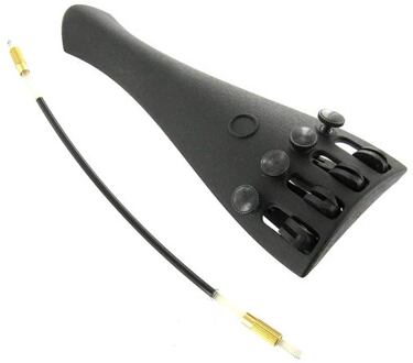 Otto TP-244 vioolstaartstuk vioolstaartstuk, 4/4-7/8, zeer licht synthetisch materiaal, zwart, met 4 fijnstemmers