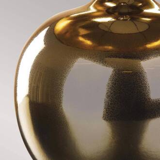 Ottomaanse tafellamp met keramische voet, ivoorkleurige kap bronz metallic, ivoor