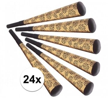 Oud en nieuw feesttoeters goud 24x stuks