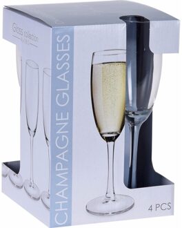 Oud en nieuw glazenset champagne 12x stuks 180 ML Transparant