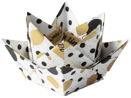 Oud en Nieuw servetten - 40x - wit/goud/zwart - 33 x 33 cm - 3-laags