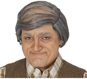 Oude mannen pruik voor heren - grijs - opapruik - Abraham pop pruik