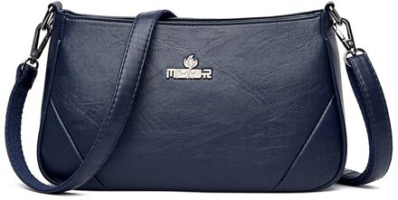 Oude Tang Beroemde Effen Kleur Pu Lederen Tassen Voor Vrouwen Mode Schouder Messenger Kleine Vierkante Tas Sac een Belangrijkste donker blauw