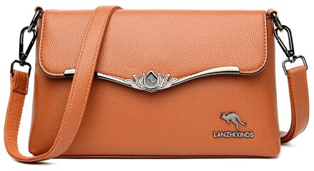 Oude Tang Casual Beknopte Schouder Messenger Tassen Voor Vrouwen Vrouwelijke Zachte Pu Lederen Crossbody Tas Flap Bag Sac femme geel