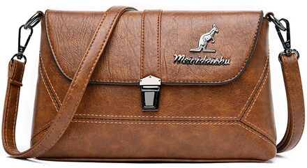 Oude Tang Casual Vrouwen Handtassen Lederen Schoudertas Crossbody Tassen Voor Vrouwen Messenger Bags geel