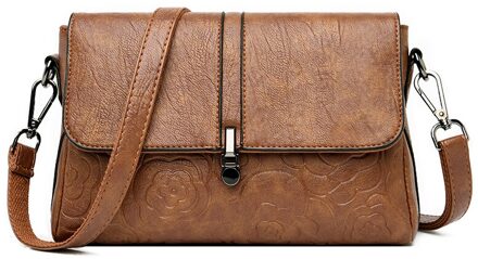 Oude Tang Effen Kleur Pu Lederen Schoudertassen Voor Vrouwen Mode Messenger Bags Kleine Vierkante Zakken Sac een Belangrijkste geel