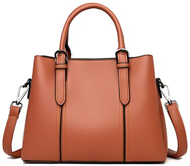 Oude Tang Lederen Schoudertassen Voor Vrouwen Messenger Bags Top-Handvat Crossbody Vrouwen Tote Handtas geel