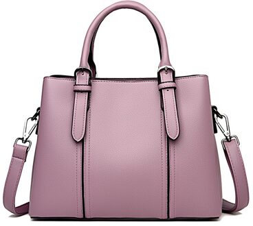 Oude Tang Lederen Schoudertassen Voor Vrouwen Messenger Bags Top-Handvat Crossbody Vrouwen Tote Handtas paars