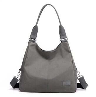 Oude Tang Mode Draagbare Nylon Schoudertassen Voor Vrouwen Grote Capaciteit Reizen Eenvoud Handtassen Casual Crossbody Tassen grijs