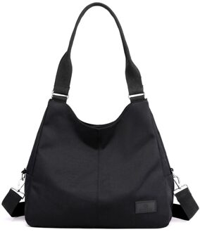 Oude Tang Mode Draagbare Nylon Schoudertassen Voor Vrouwen Grote Capaciteit Reizen Eenvoud Handtassen Casual Crossbody Tassen zwart