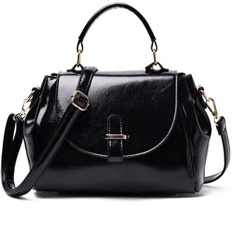 Oude Tang Mode Effen Kleur Crossbody Tassen Voor Vrouwen Pu Lederen Schouder Tas Dame Reizen Handtassen Sac Een belangrijkste zwart