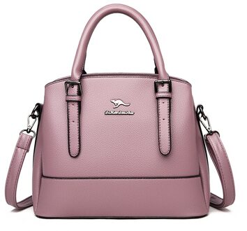Oude Tang Mode Effen Kleur Pu Leer Schoudertassen Voor Vrouwen Herfst En Winter Dames Handtassen Casual Crossbody paars