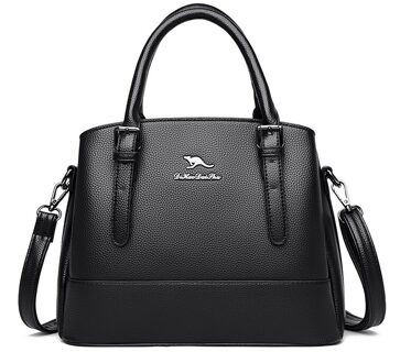 Oude Tang Mode Effen Kleur Pu Leer Schoudertassen Voor Vrouwen Herfst En Winter Dames Handtassen Casual Crossbody zwart