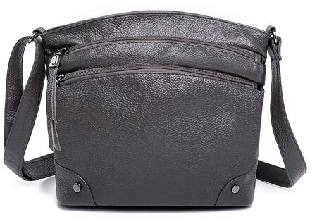 Oude Tang Mode Luxe Lederen Schoudertassen Voor Vrouwen Effen Kleur Dames Hand Crossbody Tas Bolsas De mujer grijs