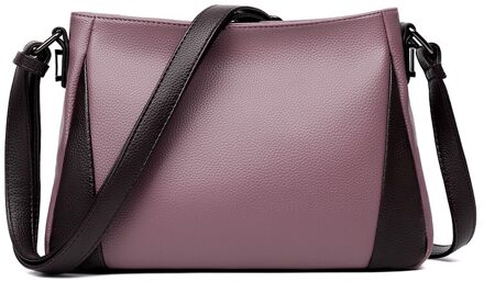 Oude Tang Mode Toevallige Dames Messenger Tassen Voor Vrouwen Effen Kleur Pu Lederen Schoudertassen paars