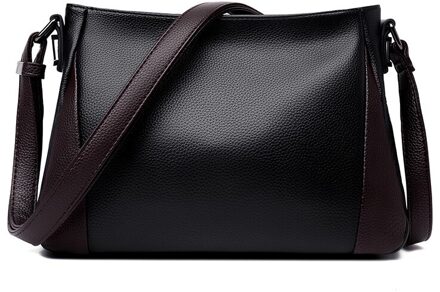 Oude Tang Mode Toevallige Dames Messenger Tassen Voor Vrouwen Effen Kleur Pu Lederen Schoudertassen zwart