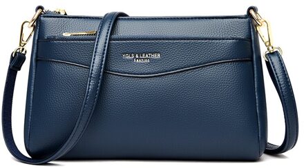 Oude Tang Pu Lederen Schoudertassen Voor Vrouwen Winter Luxe Black Crossbody Sac een Belangrijkste blauw