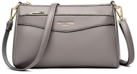 Oude Tang Pu Lederen Schoudertassen Voor Vrouwen Winter Luxe Black Crossbody Sac een Belangrijkste grijs