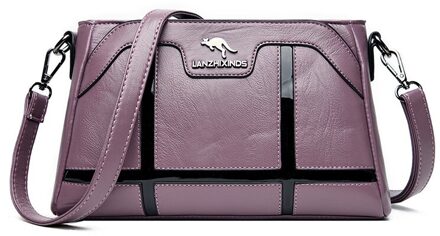 Oude Tang Vrouwelijke Messenger Bag Pu Lederen Luxe Hand Tassen Voor Vrouwen Casual Schoudertassen Feminina Bolsa Sac een Belangrijkste paars