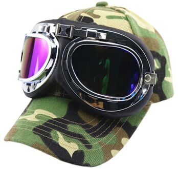 Ouder-kind Hoeden Kinderen Outdoor Camouflage Baseball Cap Mannen Vrouwen Pilot Bril Eend Hoed 1 / Child