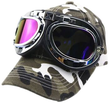 Ouder-kind Hoeden Kinderen Outdoor Camouflage Baseball Cap Mannen Vrouwen Pilot Bril Eend Hoed 2 / Child