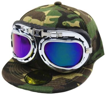 Ouder-kind Hoeden Kinderen Outdoor Camouflage Baseball Cap Mannen Vrouwen Pilot Bril Eend Hoed 3 / volwassen