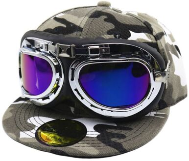 Ouder-kind Hoeden Kinderen Outdoor Camouflage Baseball Cap Mannen Vrouwen Pilot Bril Eend Hoed 4 / Child