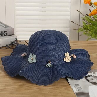 ouder-kind Leuke bloem zon hoeden Meisje hand gemaakt stro golf brede rand zon hoeden casual schaduw hoed zomer vrouw strand hoed NB