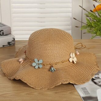 ouder-kind Leuke bloem zon hoeden Meisje hand gemaakt stro golf brede rand zon hoeden casual schaduw hoed zomer vrouw strand hoed