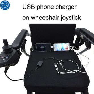 Ouderen rolstoel DC DC converter USB telefoon oplader met luchtvaart plug
