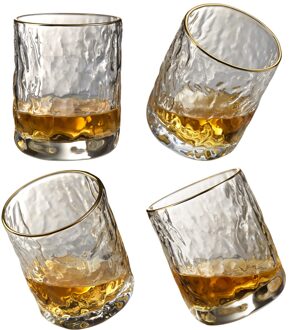 Ouderwetse Bril, Whisky Glazen Set Van 4, 10 Oz Rotsen Lowball Bar Glazen Voor Scotch, stemless Wijnglas
