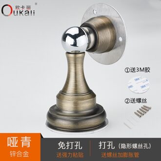 Oukali Non Geperforeerde Deur Zinklegering Floor Deurstopper Wc Deur Hoge Intensiteit Magnetische Deur Absorber Deur Top Muur Zuig 3