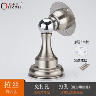 Oukali Non Geperforeerde Deur Zinklegering Floor Deurstopper Wc Deur Hoge Intensiteit Magnetische Deur Absorber Deur Top Muur Zuig 4