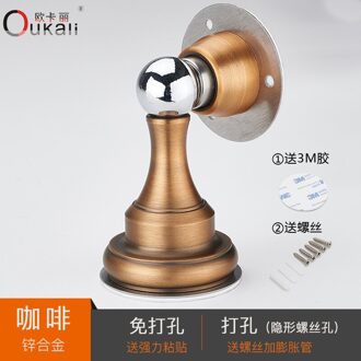 Oukali Non Geperforeerde Deur Zinklegering Floor Deurstopper Wc Deur Hoge Intensiteit Magnetische Deur Absorber Deur Top Muur Zuig 5