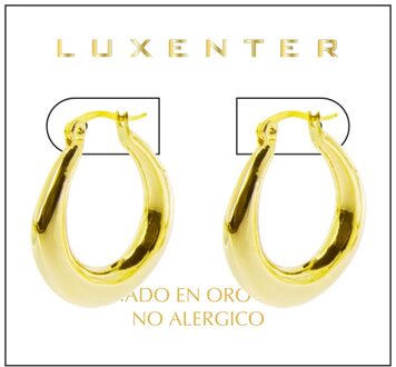 Oumy Oorbellen afgewerkt in 18 Kts Geel Goud