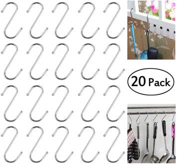 OUNONA 20 stks S-vormige Haken Opknoping Hanger Opslag Houders Anti-roest Metalen Hangers Metalen Haken Pothooks- maat S