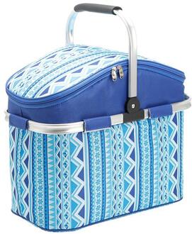 Ounona 26L Opvouwbare Picknickmand Lunch Tote Koeler Rugzak Outdoor Picknick Tas Voor Kruidenier Kayak Camping Wandelen (Blauw)