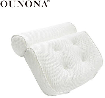 OUNONA 3D Mesh Spa Bad Kussen Antislip Bad Kussen Zachte Nek Bad Kussen Spa Kussen met Zes Zuig cups