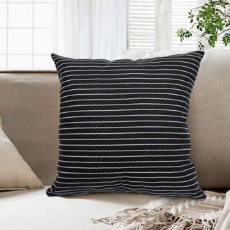 Ourwarm Boho Kussenhoes Strepen Sierkussen 45Cm X 45Cm Vierkante Bank En Stoel Decoratieve Kussen Lederen Cover kussen stijl 3