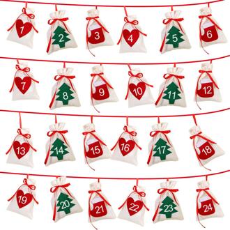OurWarm Kerst Voelde Advent Kalender met Pocket Countdown Kalender Muur Opknoping DIY Jaar Kerst Ornament Decoratie